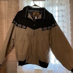 Canyon Guide Men's Black and Tan Bomber Jacket